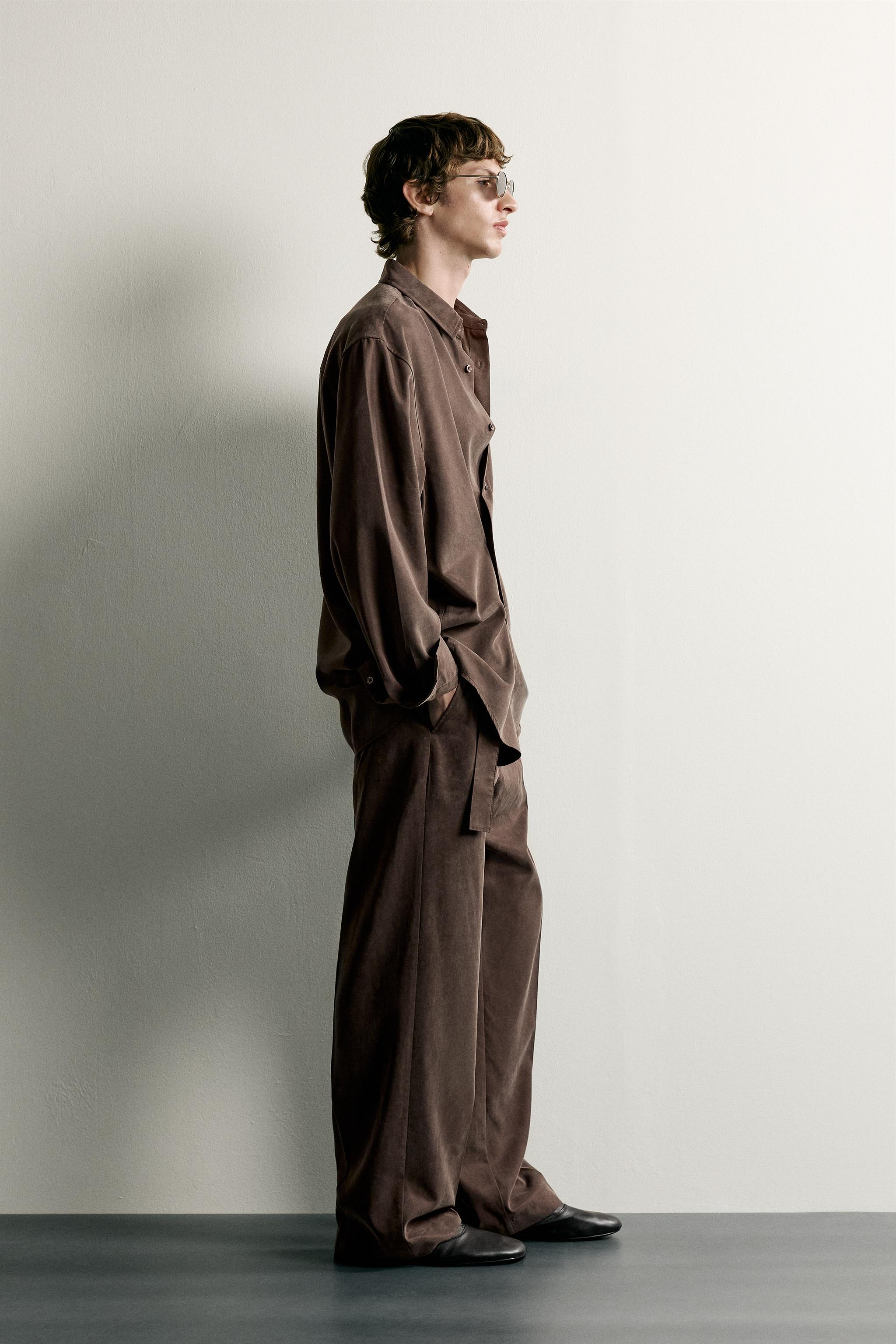 Мужские рубашки Zara Fluid Wrap Shirt — фото 4