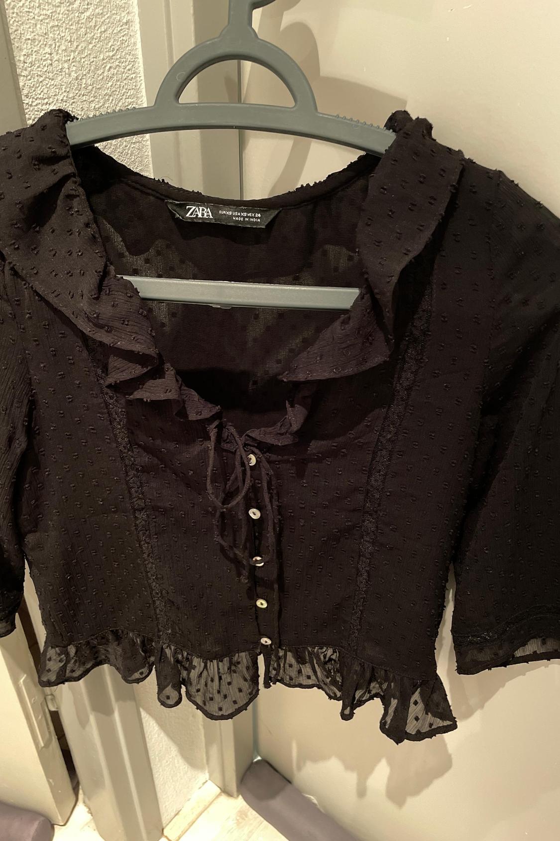 DOTTED MESH SHIRT WITH RUFFLES - Image 2
