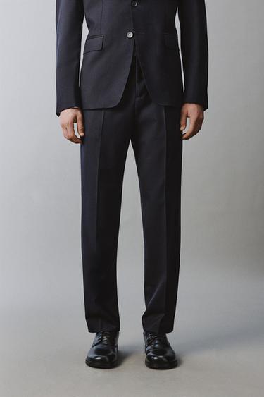 100% WOOL SUIT TROUSERS - Navy blue by Zara - Image 2