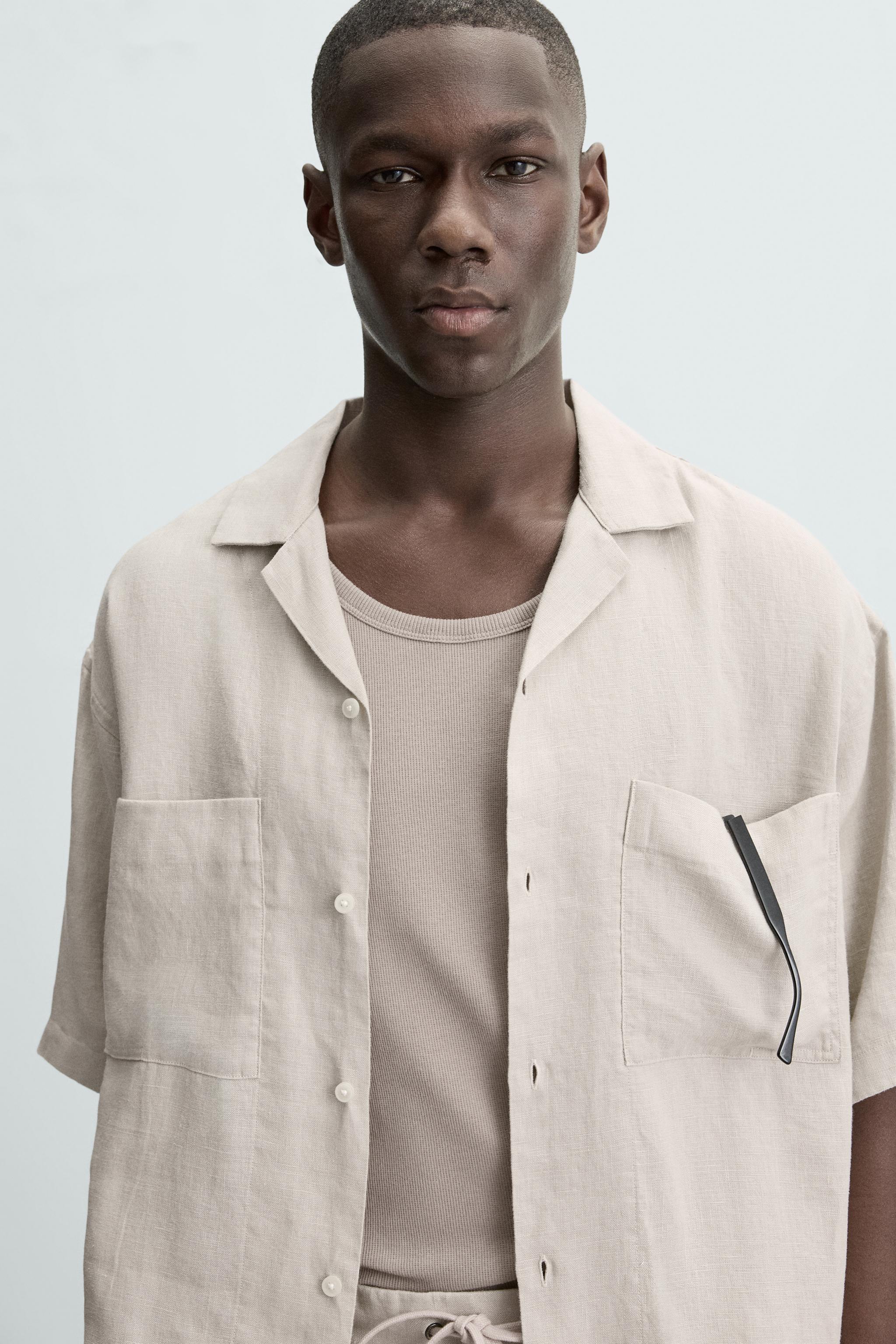 100% LINEN SHIRT - Beige | ZARA South Africa