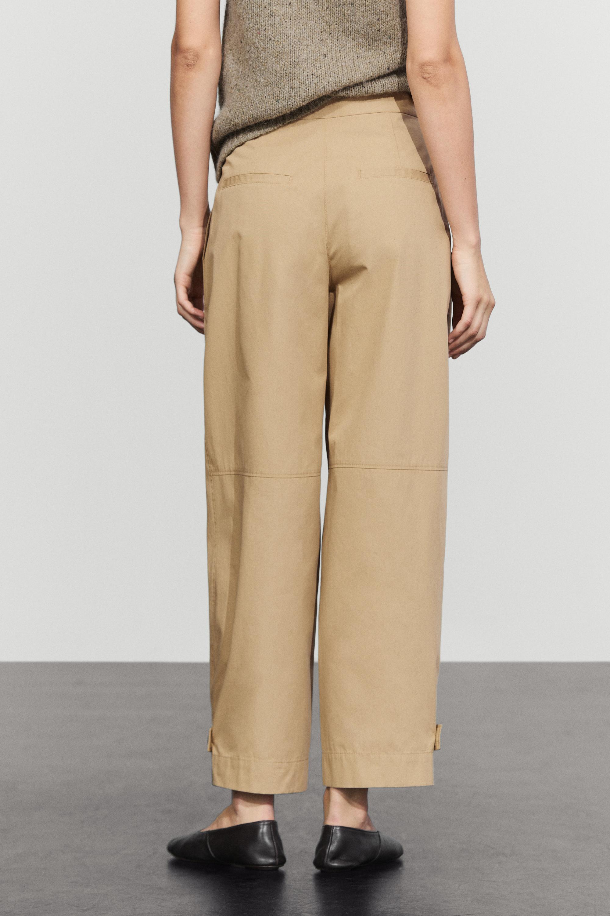 Pantalon barrel à détail bas 100 % coton