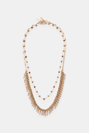 PACK 2 COLLARES CADENA ABALORIOS - Dorado de Zara
