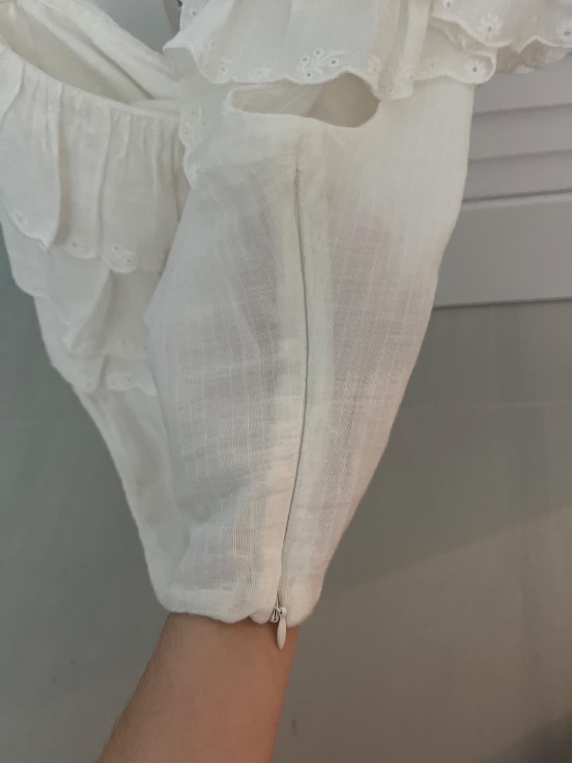 ASYMMETRIC RUFFLED GAUZE TOP - Image 3