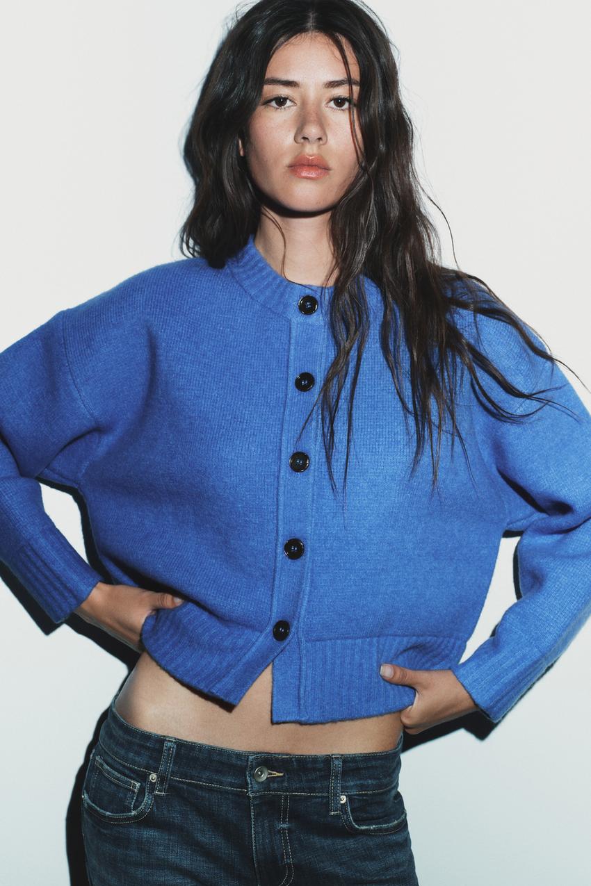 ソフトニットカーディガン - 濃青 | ZARA Japan / 日本