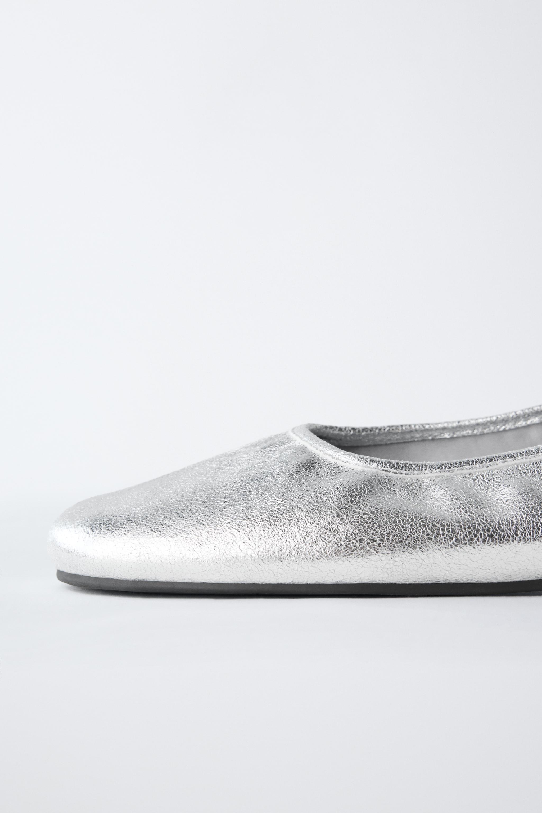 Обувь Zara SILVER BALLET FLATS — фото 6