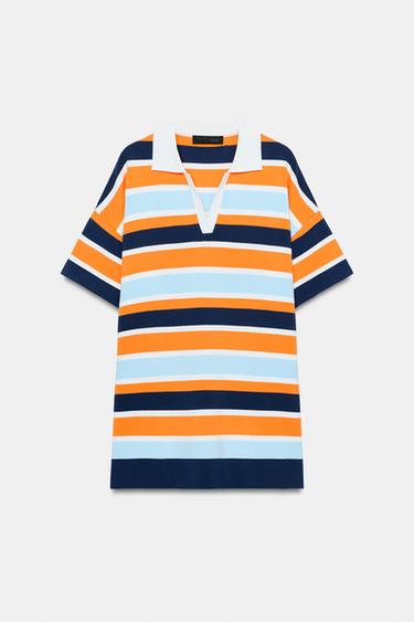 STRIPED KNIT POLO DRESS - striped by Zara - Image 3