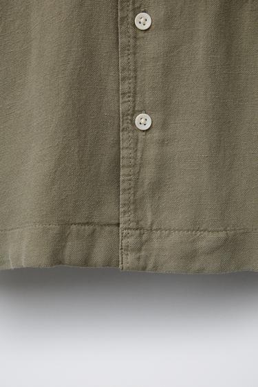 CHEMISE AVEC LIN - Kaki de Zara - Image 3
