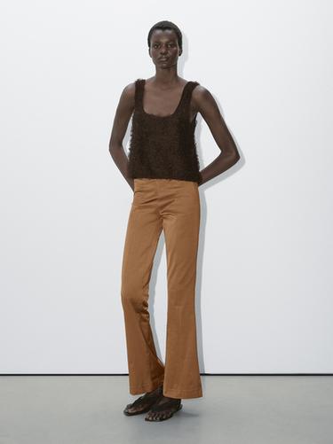 Top punto hilo bouclé - Studio - Chocolate de Zara