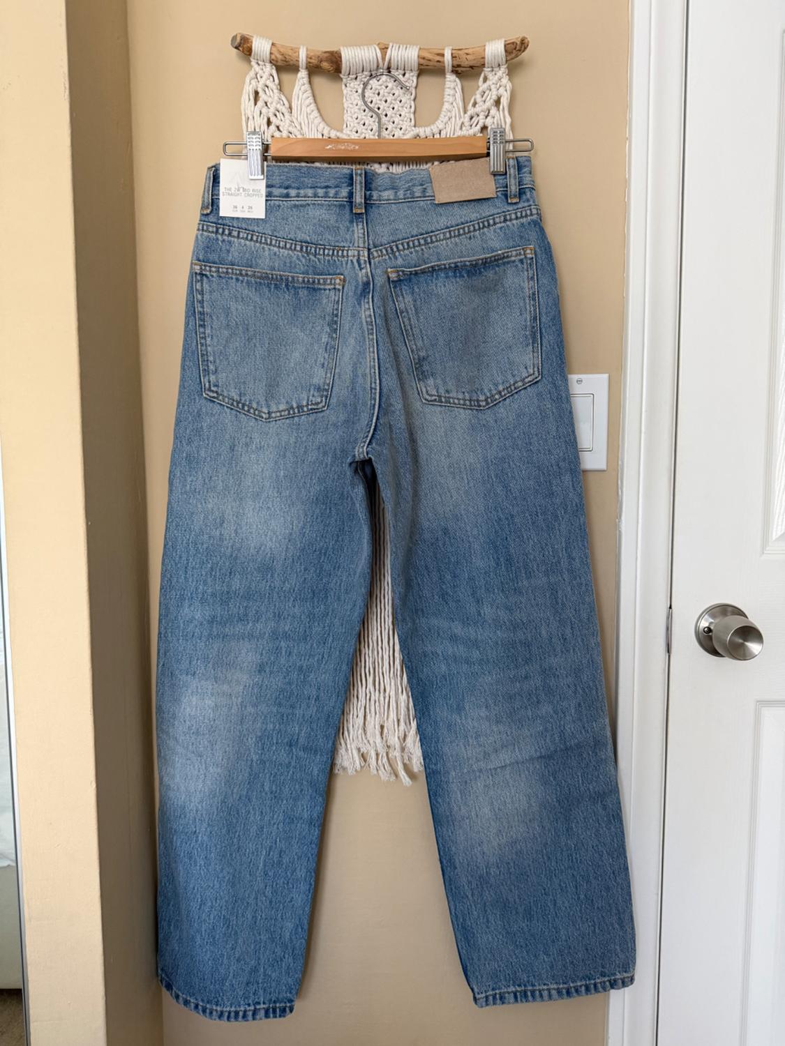 ZW COLLECTION STRAIGHT HIGH-WAIST CROPPED JEANS - Image 2
