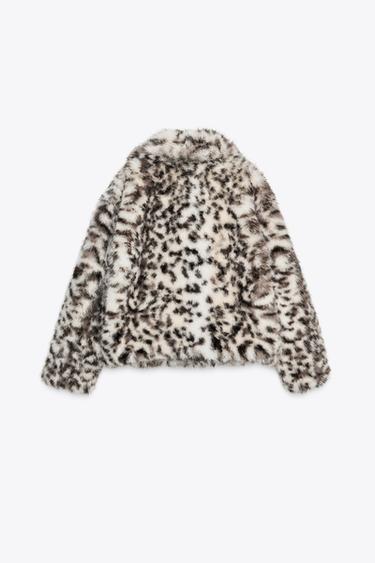 ANIMAL PRINT FAUX FUR JACKET ZW COLLECTION - Leopard by Zara - Image 7