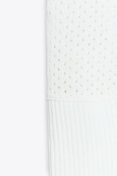 POINTELLE TOP - Light ecru by Zara - Image 5