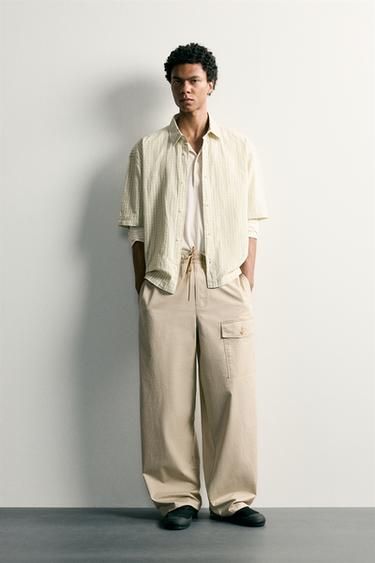 Zara RELAXED FIT CARGO PANTS - Beige - Image 0