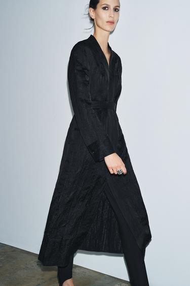 ROBE SATINÉE FROISSÉE ZW COLLECTION LIMITED EDITION - Noir de Zara