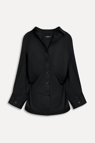 POPLIN SHIRT WITH BATWING SLEEVES 50TH ANNIVERSARY - Black by Zara - Image 1