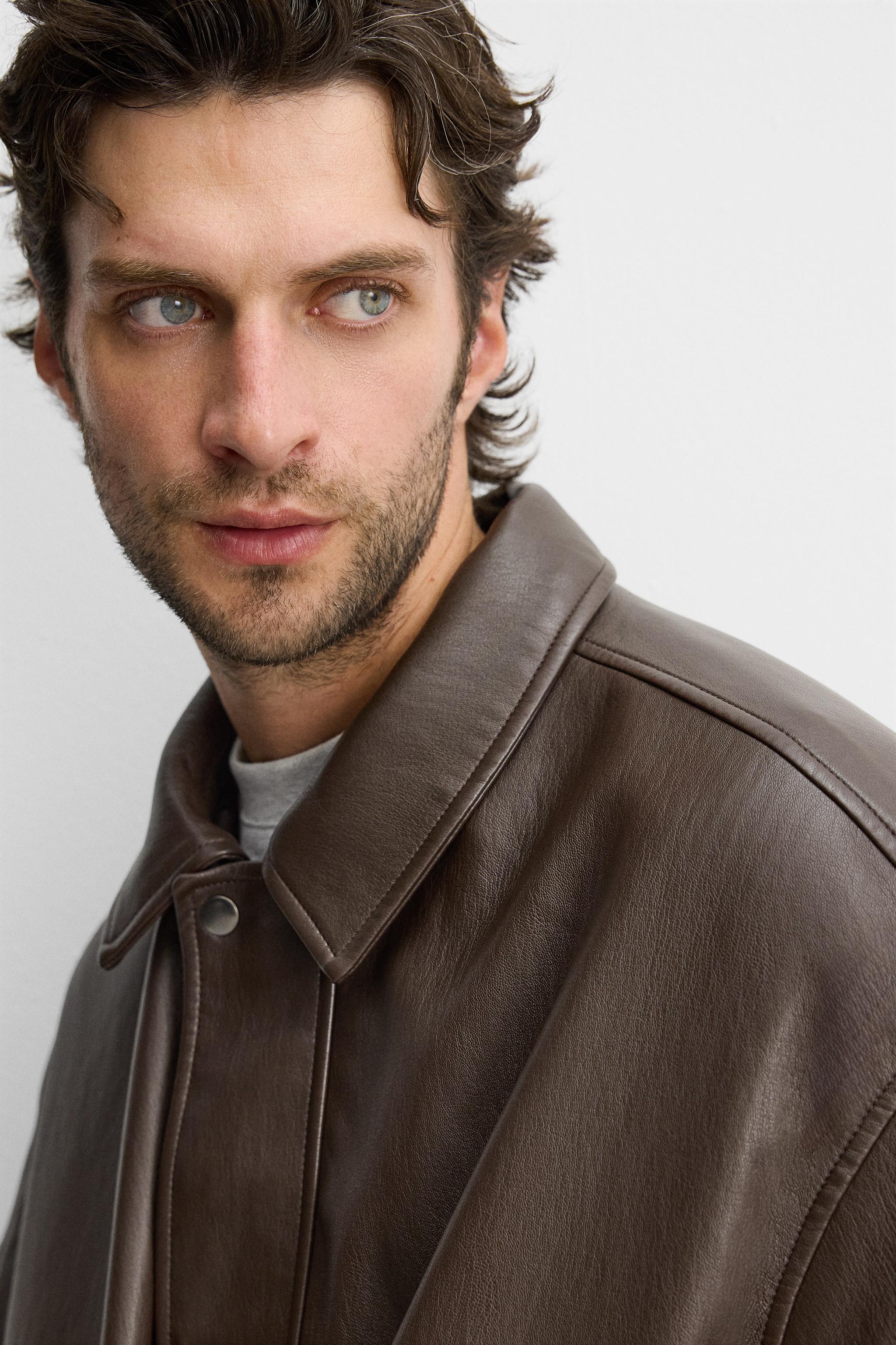 FAUX LEATHER POCKET JACKET - Brown | ZARA United States FAUX LEATHER POCKET JACKET - Brown | ZARA United States