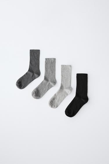 FOUR-PACK OF KNEE-HIGH SOCKS - Grey by Zara