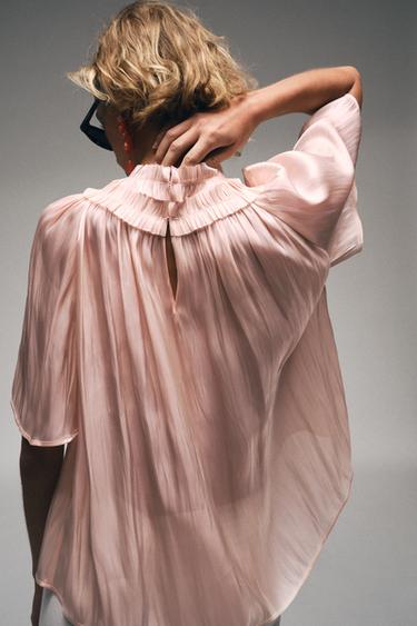 SHIMMER EFFECT BLOUSE - Pastel pink by Zara