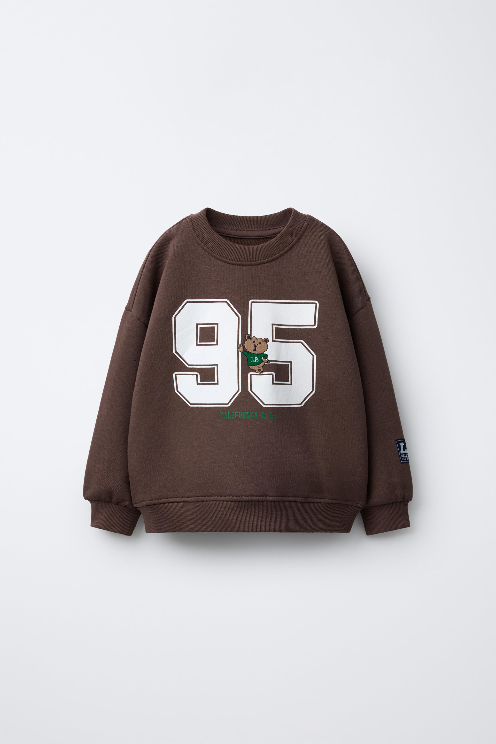 EMBROIDERED ANIMAL NUMBER SWEATSHIRT