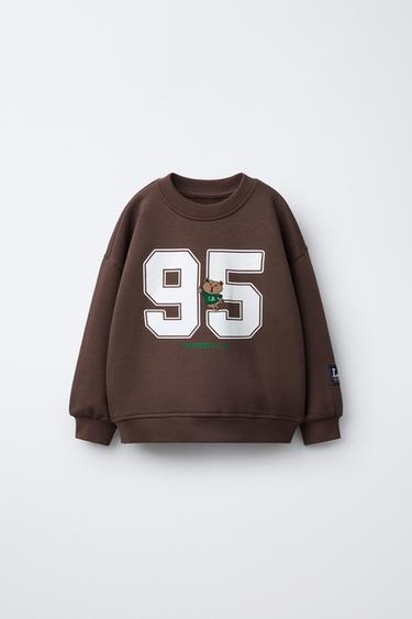 EMBROIDERED ANIMAL NUMBER SWEATSHIRT - Brown by Zara