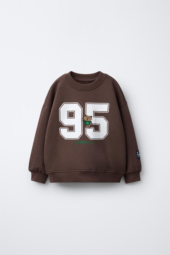 EMBROIDERED ANIMAL NUMBER SWEATSHIRT - Brown by Zara - Image 0