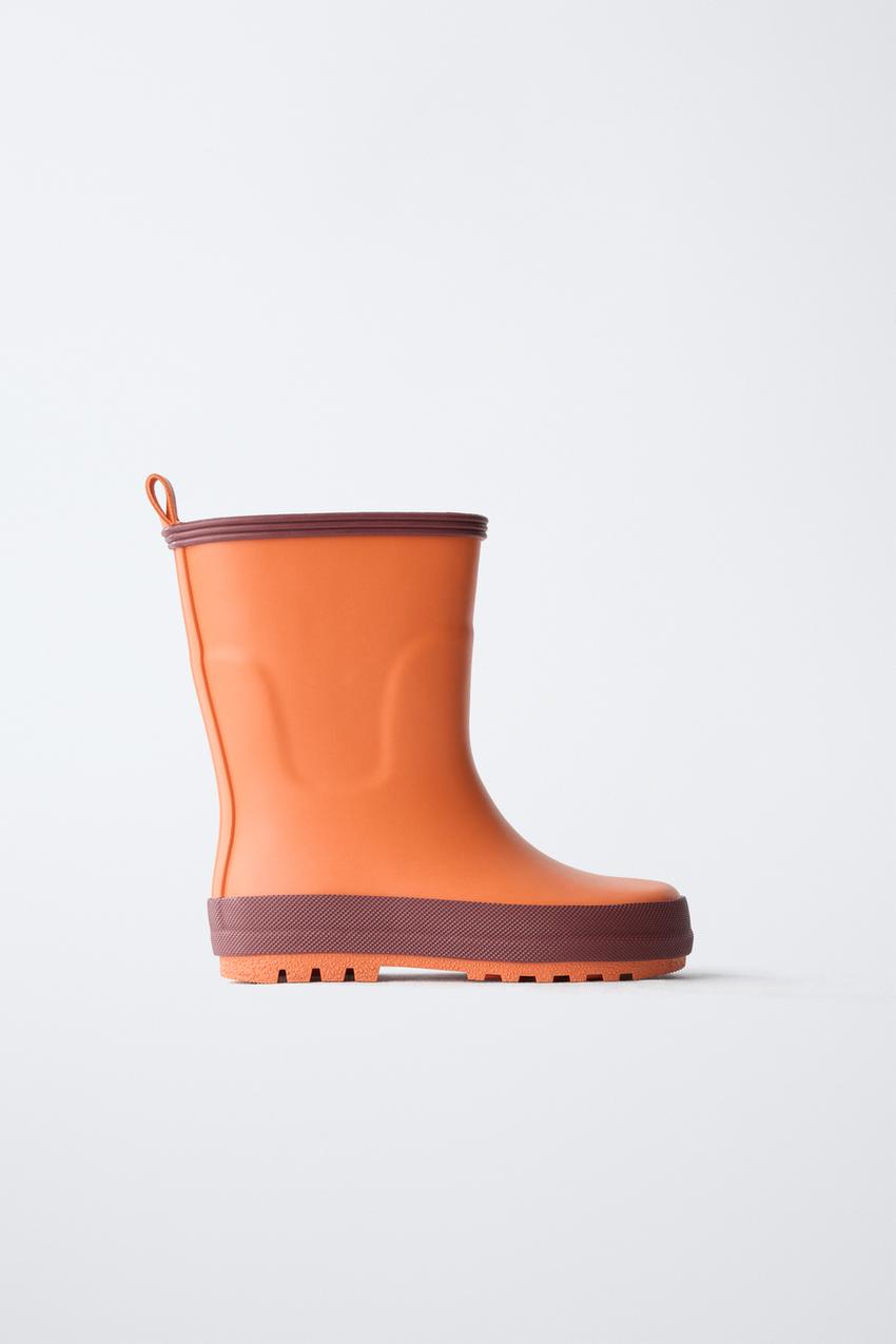 COLOR BLOCK RAIN BOOTS - Orange | ZARA United States display picture 1