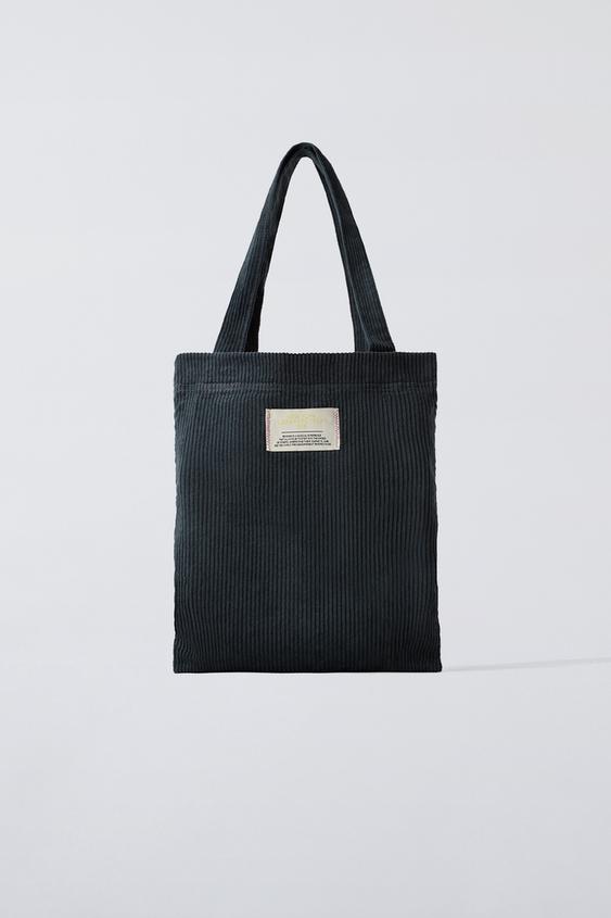 CORDUROY SHOPPER BAG - Gray | ZARA United States