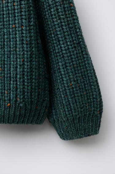 GILET EN MAILLE À FLEURS BRODÉES - Bleu canard de Zara - Image 3