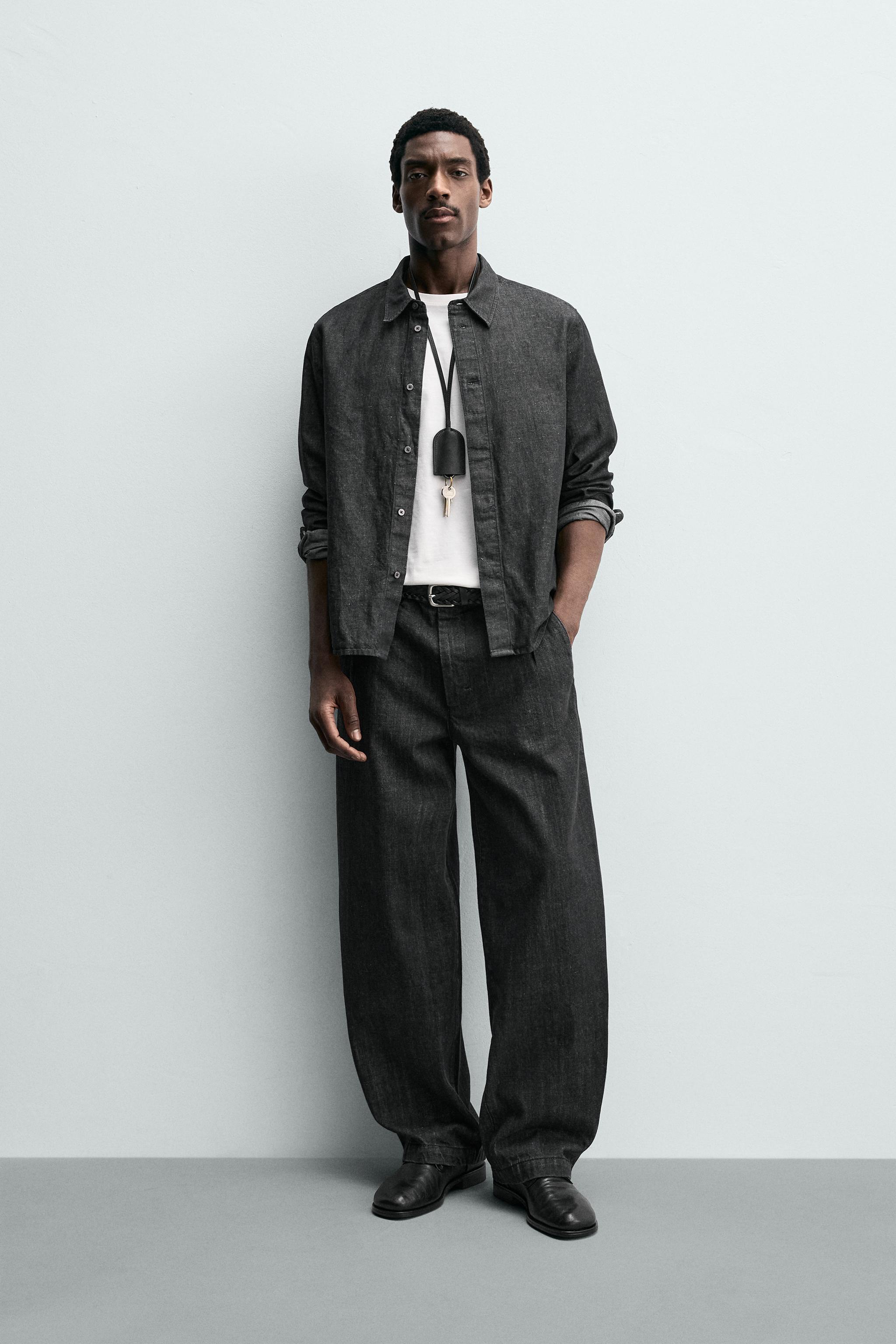 バレルフィットデニムチノパンツ - グレー | ZARA Japan / 日本