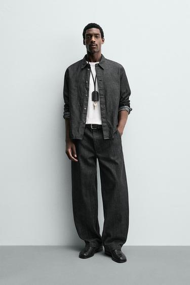 DENIM CHINOBROEK BARREL FIT - Grijs van Zara - Afbeelding 0