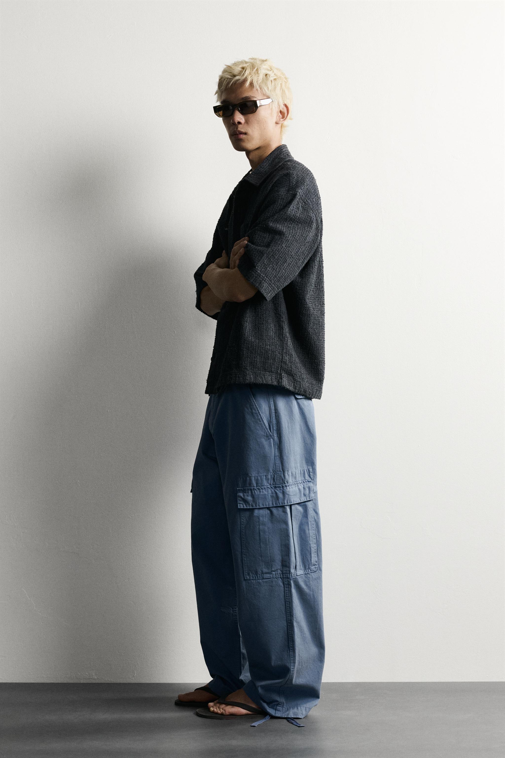 Zara TEXTURED EMBROIDERED BOXY FIT OVERSHIRT — фото 4
