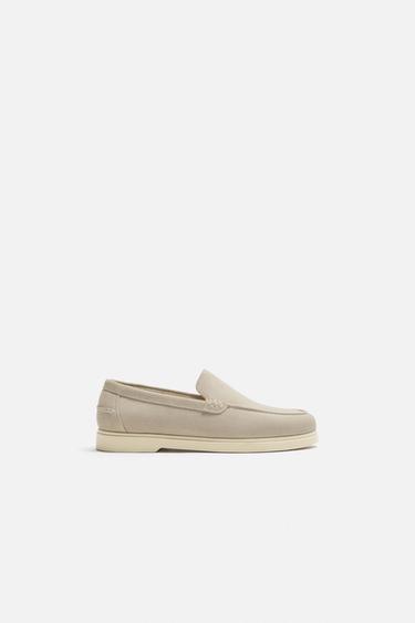 موكاسين جلدي CASUAL - أبيض صدفي الخاص بـ Zara