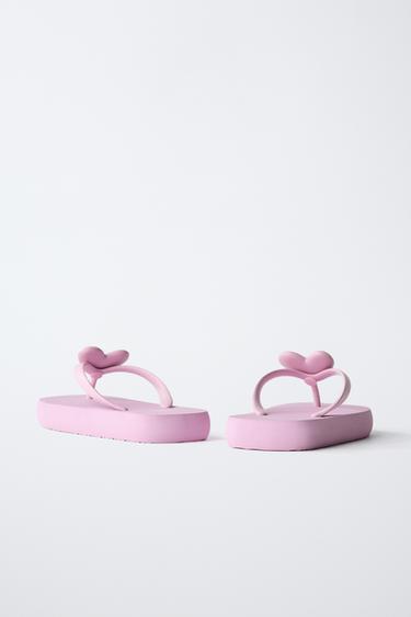 HEART DETAIL FLIP FLOPS - Pink by Zara - Image 4