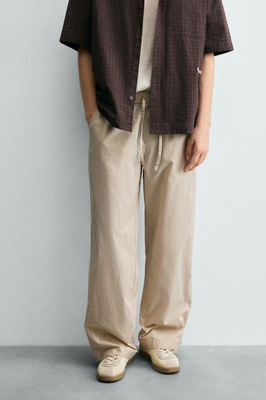 RELAXED FIT STRIPED TROUSERS - striped by Zara
