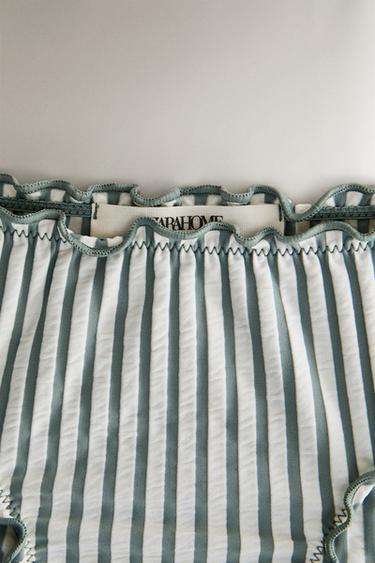 CHILDREN'S STRIPED RUFFLED BEACH BIKINI BOTTOMS - Ecru / Green by Zara - Image 1