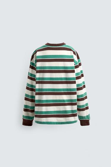 7-14 ANS/ T-SHIRT RAYURES ÉCUSSON HARRY LAMBERT FOR ZARA X DISNEY - Raie verte de Zara - Image 1