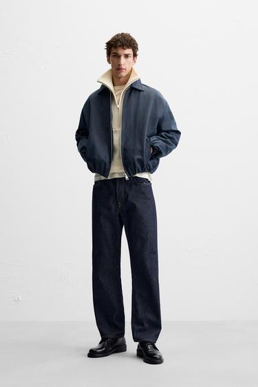 Zara WAXED EFFECT JACKET - Blue - Image 0