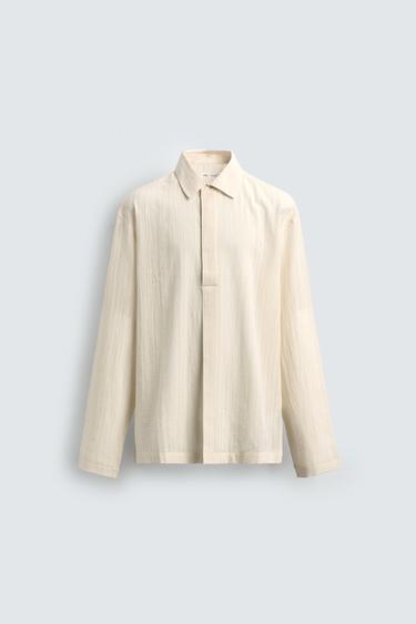 TEXTURED POLO SHIRT - Ecru by Zara