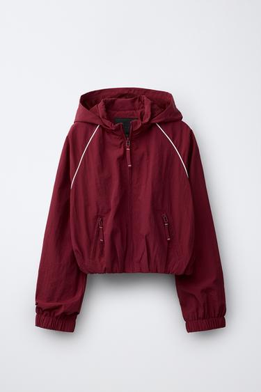 BLOUSON SPORT À LISERÉS CONTRASTE - Bordeaux de Zara - Image 1