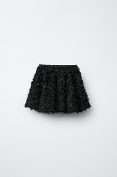TULLE LEAF BALLOON SKIRT - Black by Zara - Image 0