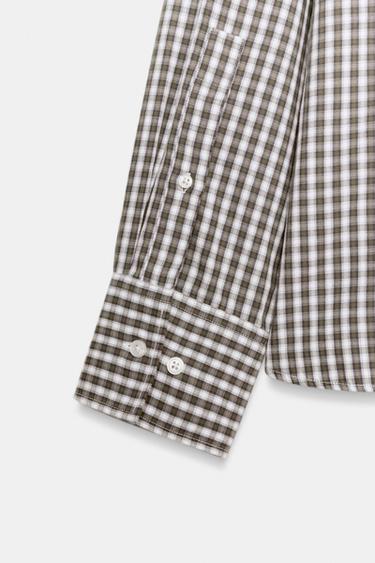 CHEMISE OXFORD À CARREAUX - Bleu / Blanc de Zara - Image 7