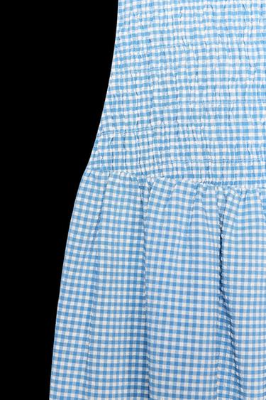 VESTIDO MIDI CUADRO VICHY - Azul / Blanco de Zara