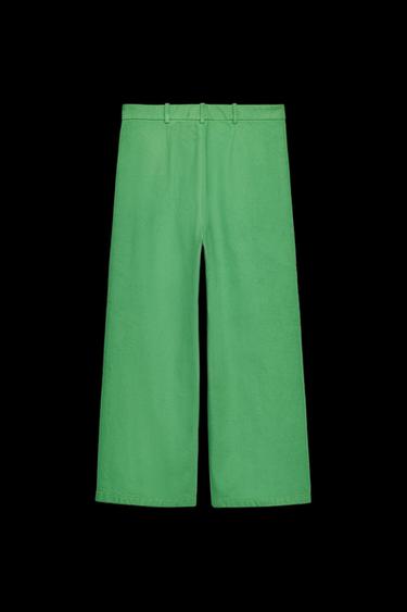 HOSE MIT HOHEM BUND – LIMITED EDITION - Grün von Zara