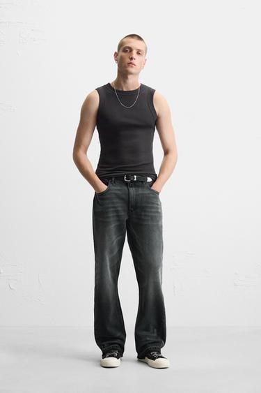 JEANS FLARE FIT - gris antracita de Zara