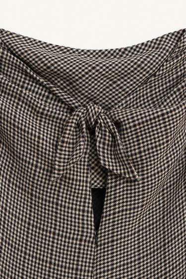 ROBE À CARREAUX PLIS PLATS LIMITED EDITION - Sable / Noir de Zara - Image 6