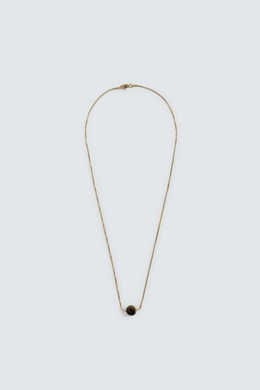 Zara STONE PENDANT CHAIN - Gold