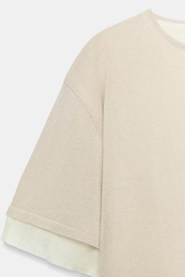 TOP BIMATIÈRE EN MAILLE - Beige clair de Zara - Image 9