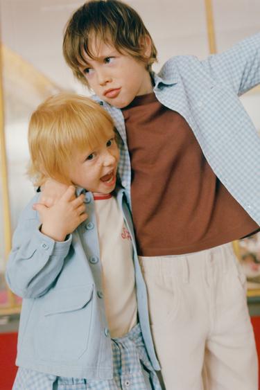 Zara PLAID POCKET SHIRT - Blue