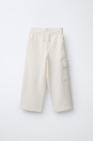 TEXTURED CARGO TROUSERS - Ecru by Zara - Image 0