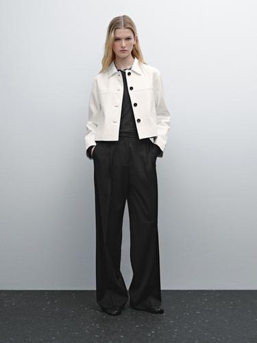 Zara 100% wool trousers with thin waistband - Black - Image 0