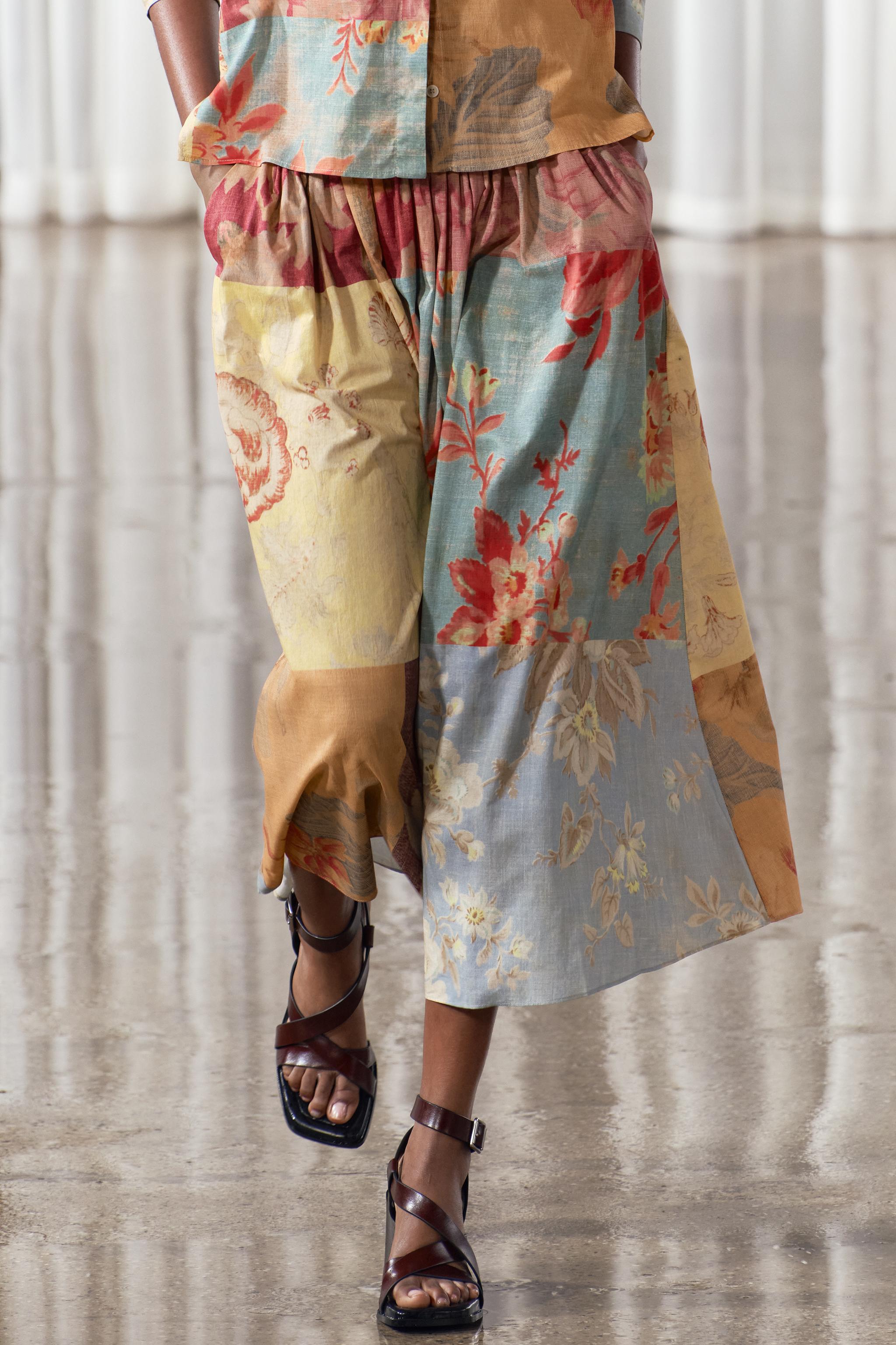 PRINTED MIDI SKIRT ZW COLLECTION - Multicolored